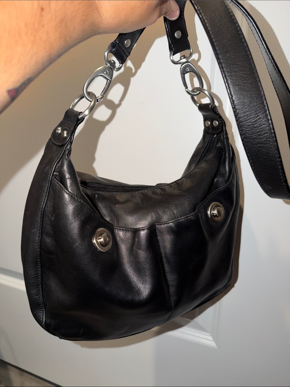 Great American Leatherworks Shoulder Hobo with Silver Hardware